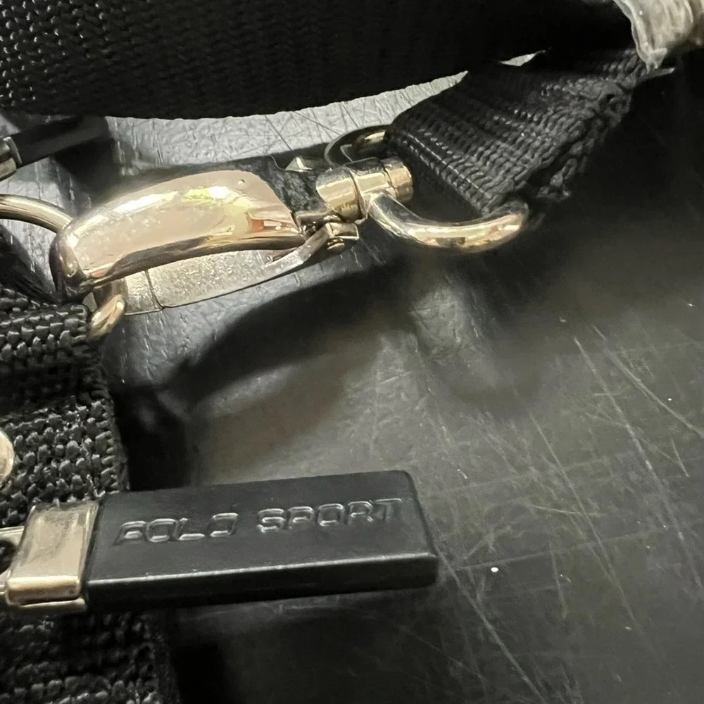 Vintage Polo Sport by Ralph Lauren‎ Black Messenger Bag with Logo